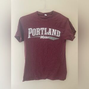 Jerzees Maroon Portland Maine Tee